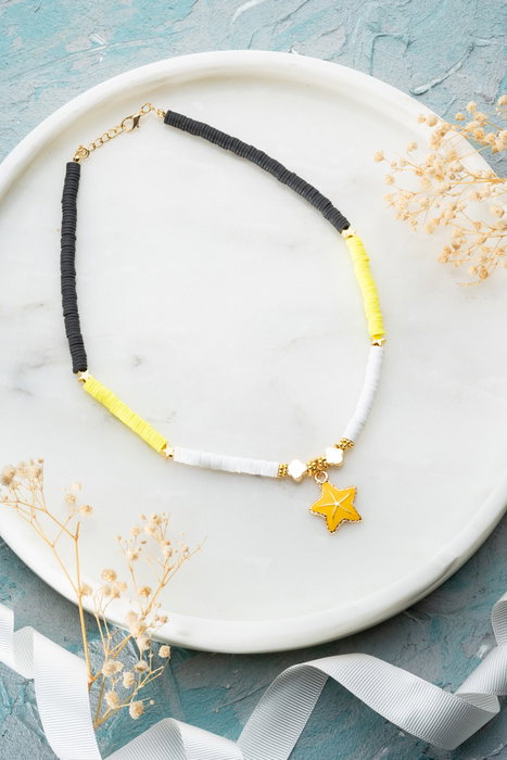 Heliophilia Silver Collar KL-0869 Multicolor con Colgante de Estrella